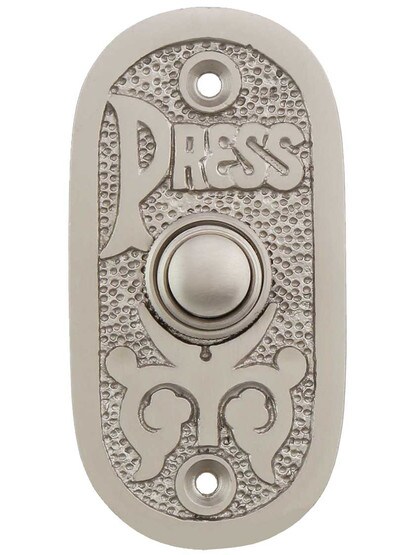 Eastlake Press Solid-Brass Doorbell Button in Satin Nickel.